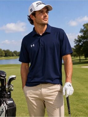 Under Armour Navy Blue Short-Sleeve Performance Polo